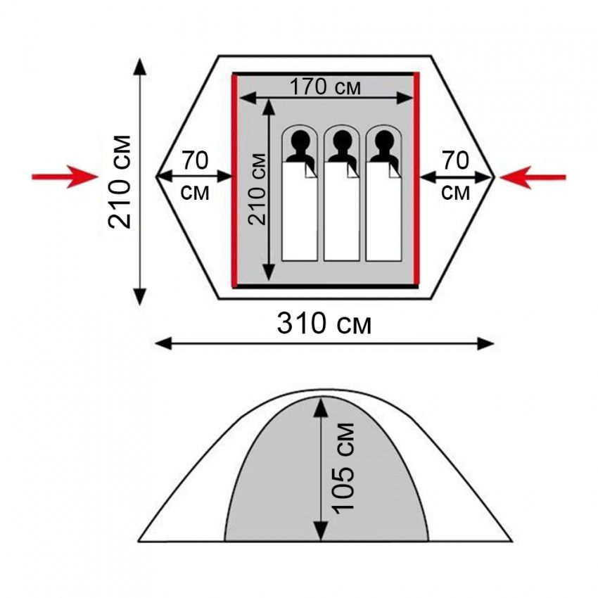 Палатка Tramp Cloud 3 Si, зеленый