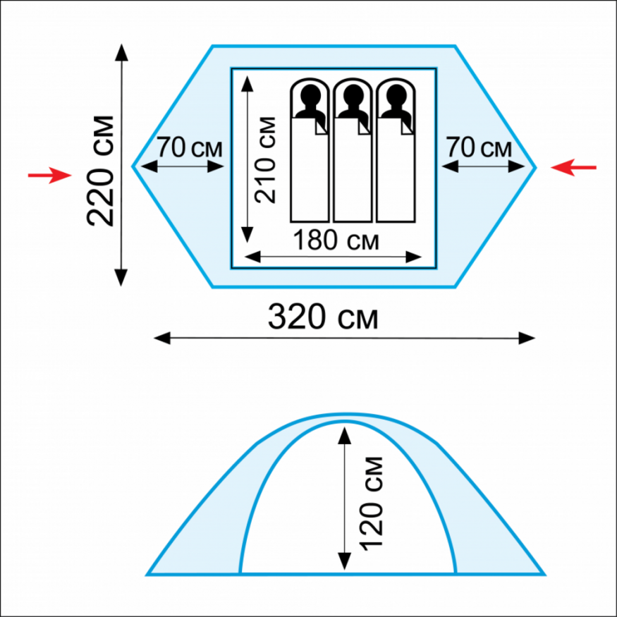 Палатка Tramp Scout 3 v2, зеленый