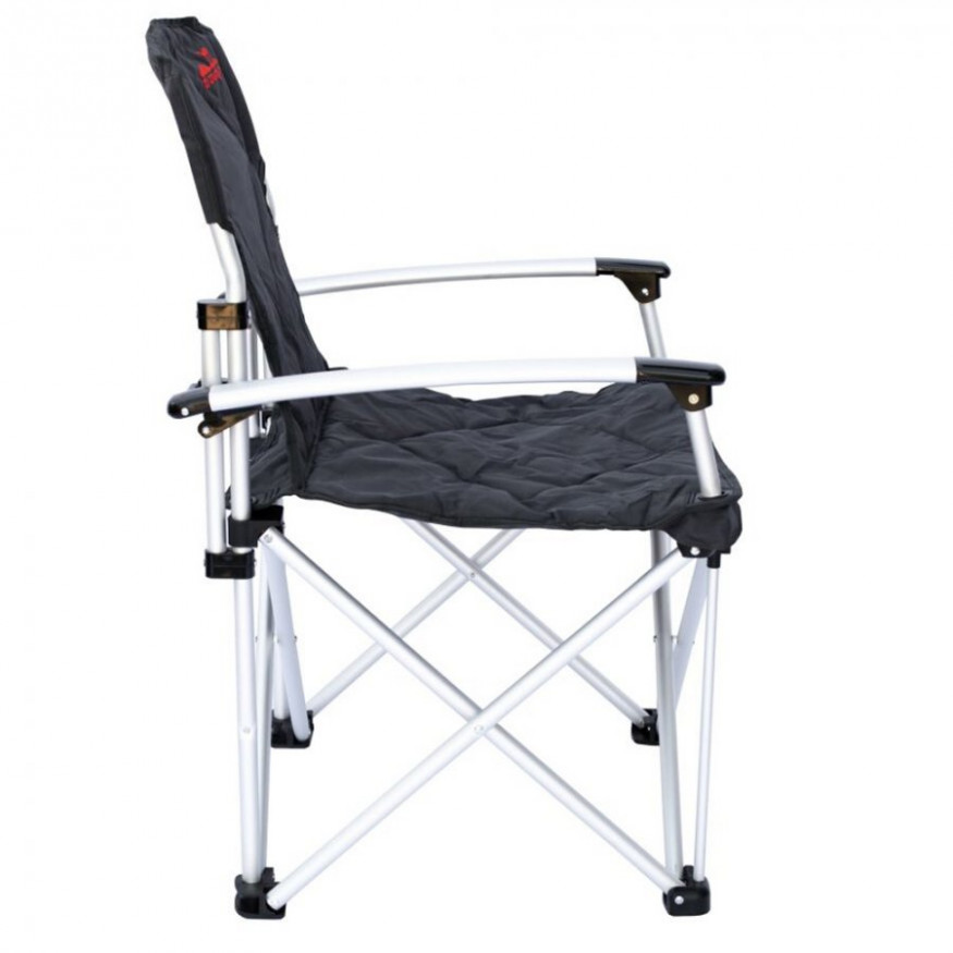 Tramp кресло раскладное с жесткими подлокотниками (черный/серый)