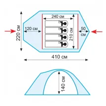 Палатка Lair 4 v2, зеленый, Tramp